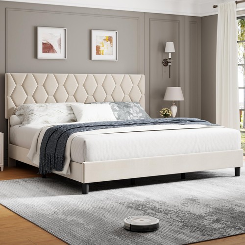 King size modern platform bed - size,